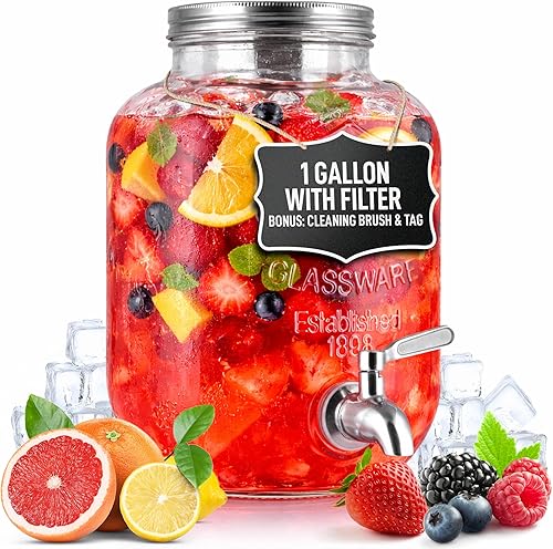 Miniatura 12 de Cafetera de infusiones en frío de 1.5 litros de Zulay Kitchen con jarra de vidrio EXTRA GRUESA y filtro de malla de acero inoxidable, cafetera