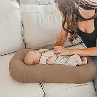 Vista 3 de Konssy Juego de 2 fundas de muselina para tumbona de bebé, 100% algodón, suave y transpirable, funda para nido de bebé para niños y niñas