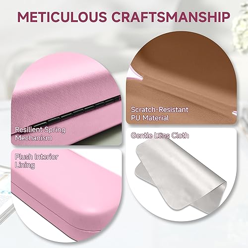 Miniatura 4 de Glasses Case Large Hard Shell Eyeglasses Case PU Leather Protective for glasses 6.2" L x 2.4" W x 1.4" H