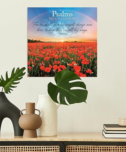 Miniatura 3 de Calendario de pared colgante cuadrado de Salmosversículos de la Biblia 2024, sin plástico, planificador de 12 x 12 pulgadas, motivacional,