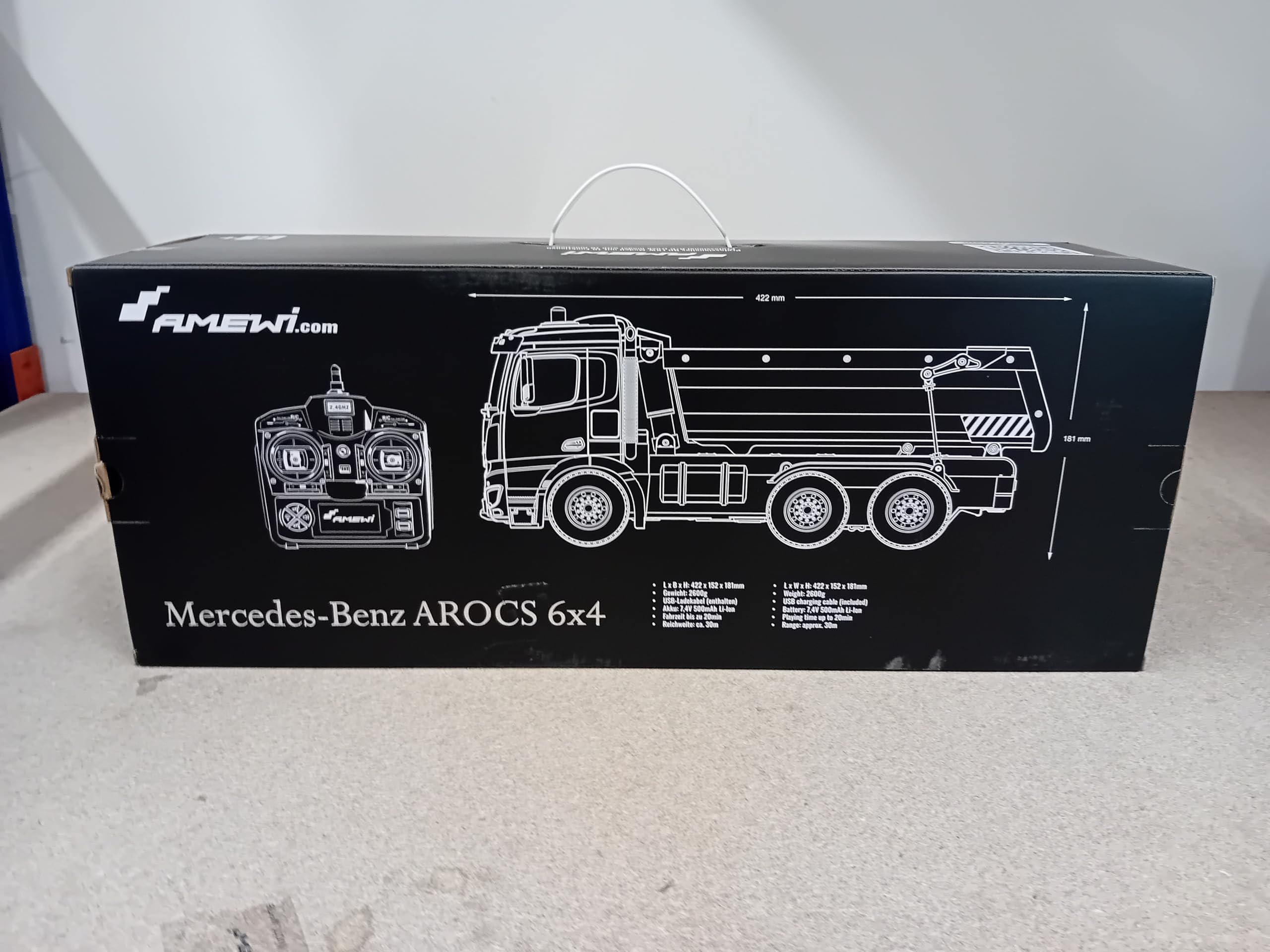 Amewi Mercedes-Benz Arocs Camioncino ribaltabile RTR blu RC telecomandato
