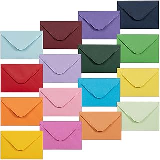 Gift Card Envelopes - 160-Count Mini Envelopes, Paper Business Card Envelopes, Bulk Tiny Envelope Pockets, 16 Colors, 4 x 2.7 Inches
