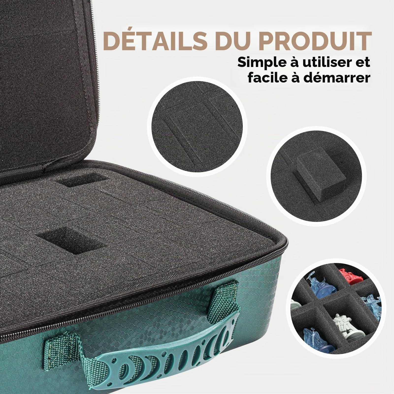 RPG Sac de voyage compatible avec les miniatures Donjons et Dragons, étui à lancer pour ensemble de dés DND, rangement compatible Warhammer 40k