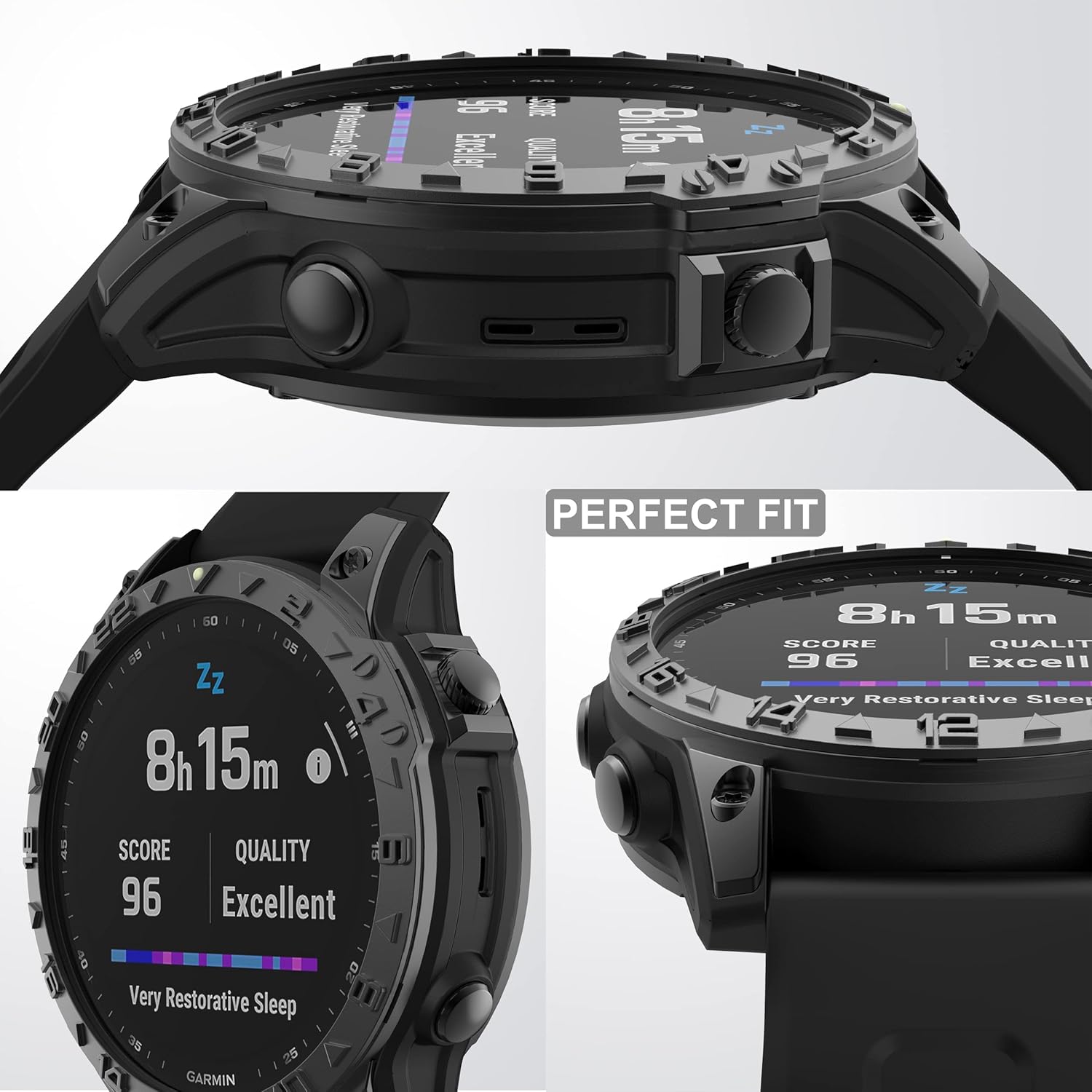 baihuiam bezel ring compatiable with garmin fenix 7 sapphire solarfenix 7 solar stainless steel bezel ring adhesive cover anti scratch collision p