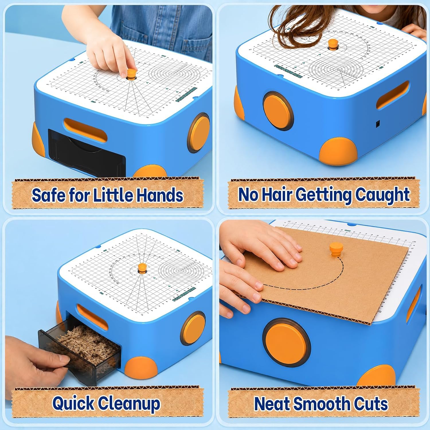 Elektrischer Kartonschneider für Kinder, Sicherer Werkzeug für DIY Technik und Kreativität | Papierschneider Werkzeug für Kinder, schneidet Karton ohne scharfe Klingen. Inkl. Falzwerkzeug, Schraubenzieher.