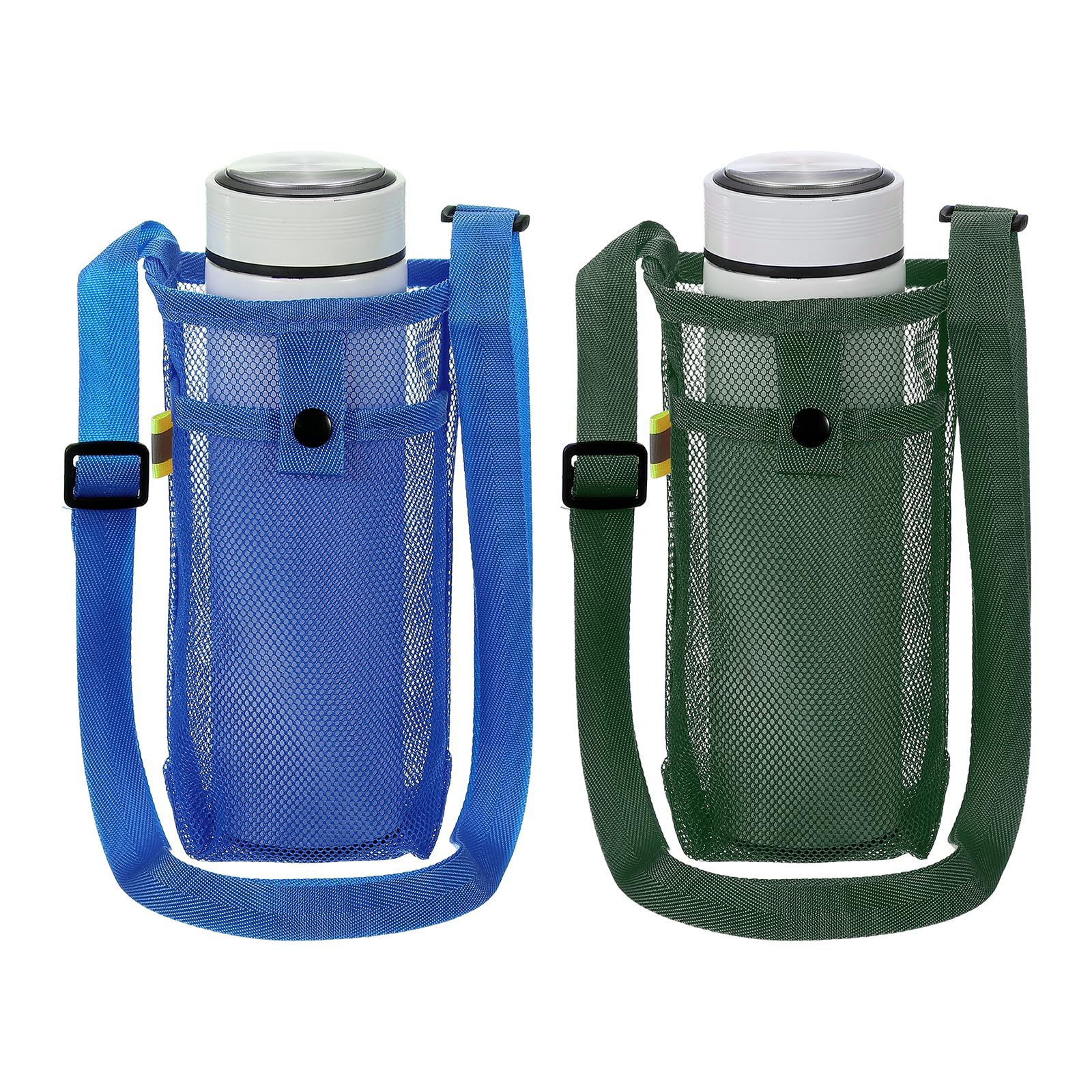 QUARKZMAN 2Pezzi Portabottiglie Con Cintura Regolabile, Custodia Portabottiglie Rete, Borsa Tracolla Per Bottiglie Ideale Per Escursioni Palestra Campeggio Passeggiate Viaggi