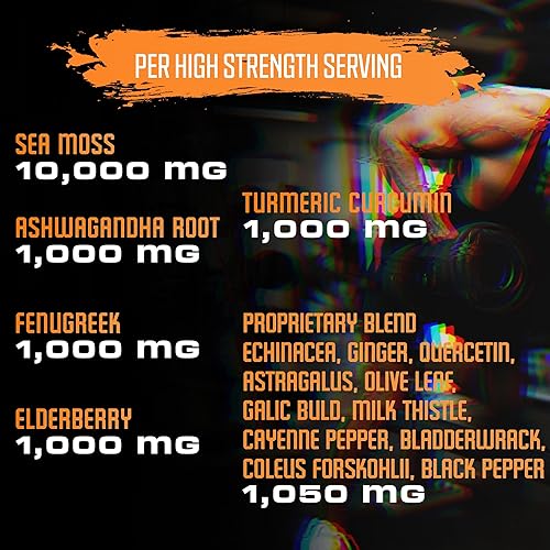 Miniatura 3 de BEBEFEN (2 paquetes) Cápsulas de musgo marino de 15050 mg con Ashwagandha, fenogreco, vejiga y más - Sistema inmunológico y gestión del cuerpo