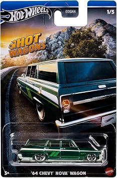Hot Wheels 164 Scale, Die-Cast Toy Wagon,#39;64 Chevy Nova Wagon