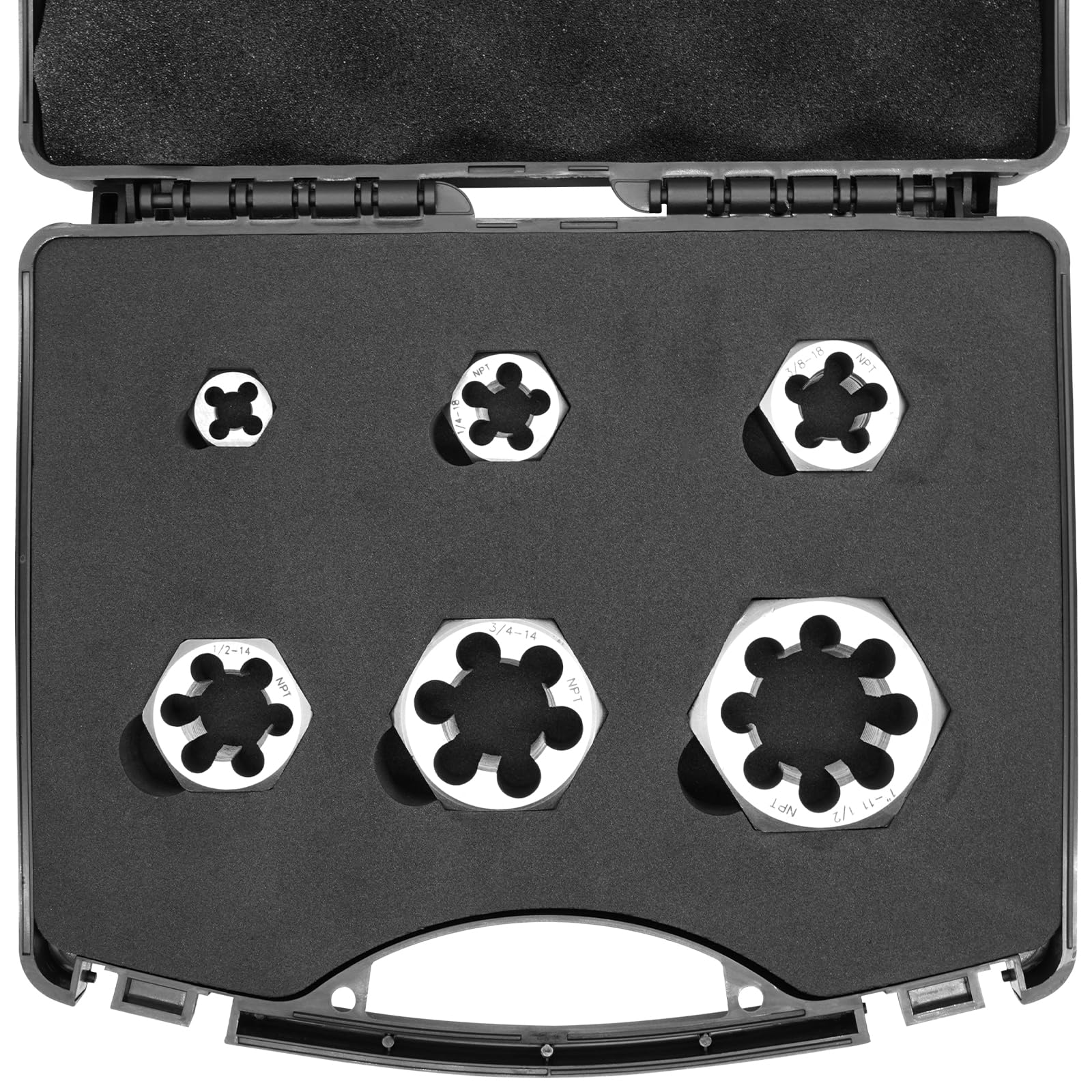 NPT Pipe Die Set 6 Piece Die Set Carbon Steel 1/8"-27 1/4"-18 3/8"-18 1/2"-14 3/4"-14 1"-11 1/2 — Amazon image 8