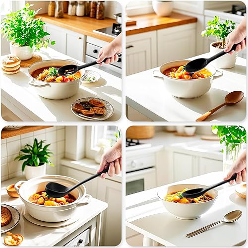 Miniatura 2 de Juego de utensilios de cocina de silicona MOACC resistente al calor de 13 pulgadas de largo, accesorios de cocina de goma antiadherente sin BPA para