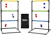 GoSports Ladder Toss Game Set: Indoor Outdoor with 6 Soft Rubber Bolas, Carrying Case, Kid-Safe & Quick Setup