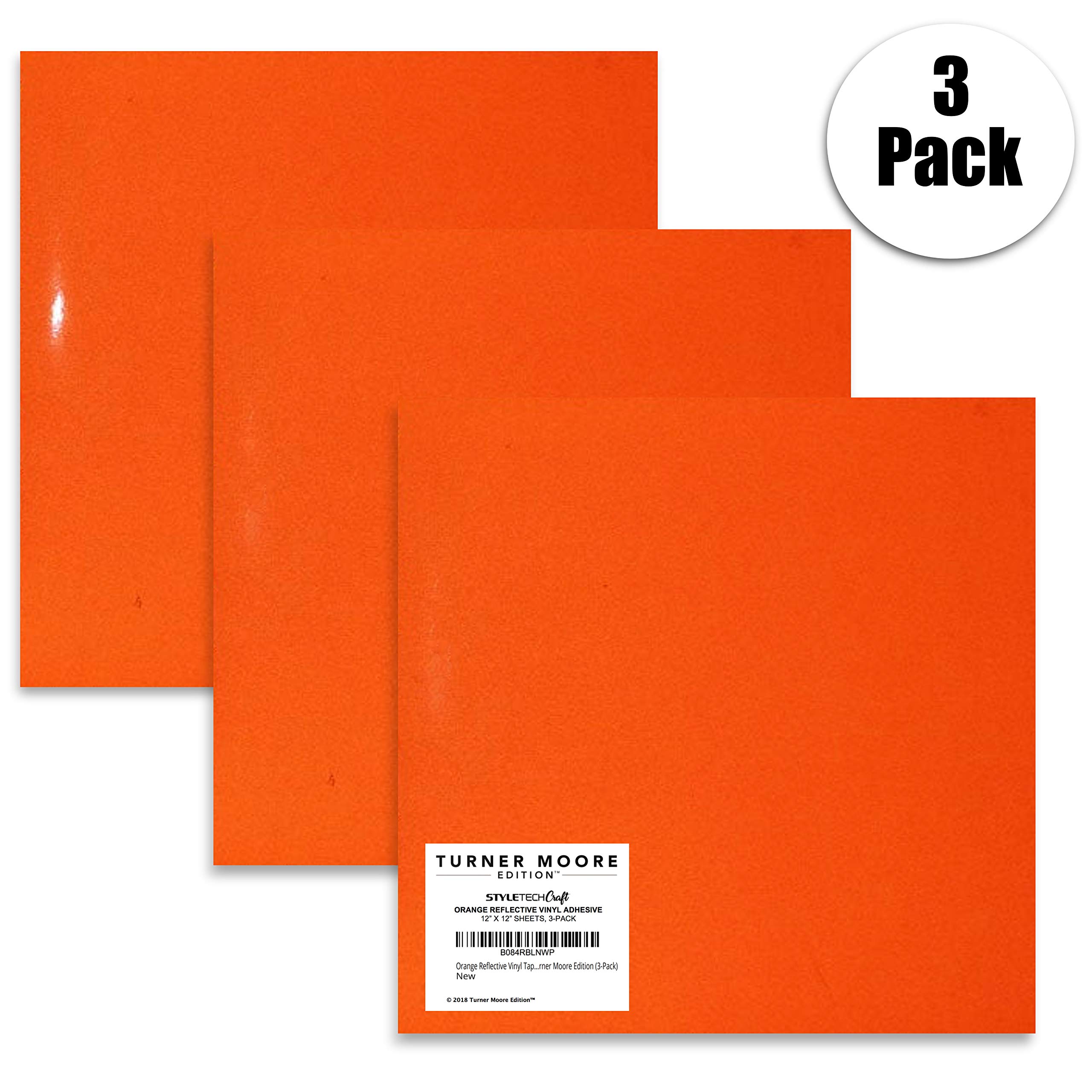 Orange Reflective Vinyl Permanent Adhesive, 12x12 Reflective Vinyl