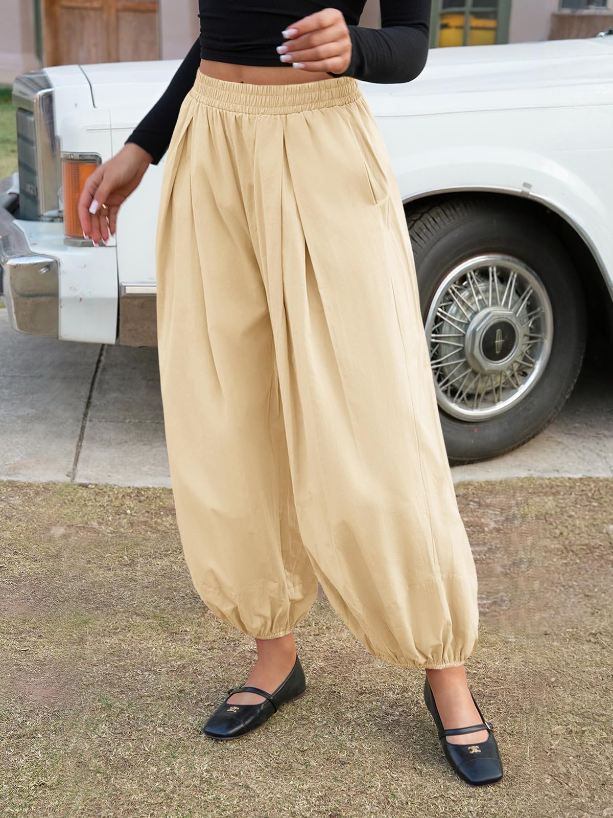 Fisoew - Womens Wide Leg Pants, Pantaloni Donna