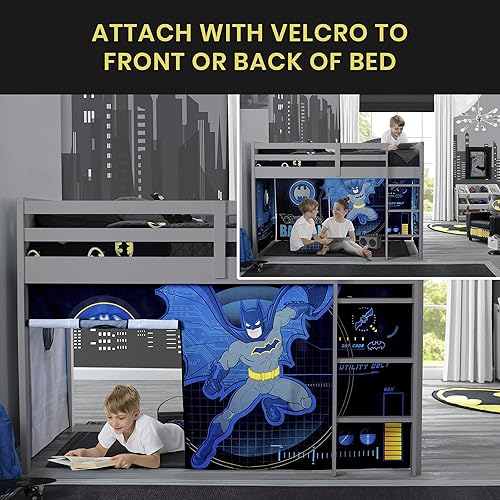 Miniatura 5 de Tienda de campaña para cama loft Batman - Juego de cortinas para cama loft baja Twin (cama vendida por separado) de Delta Children