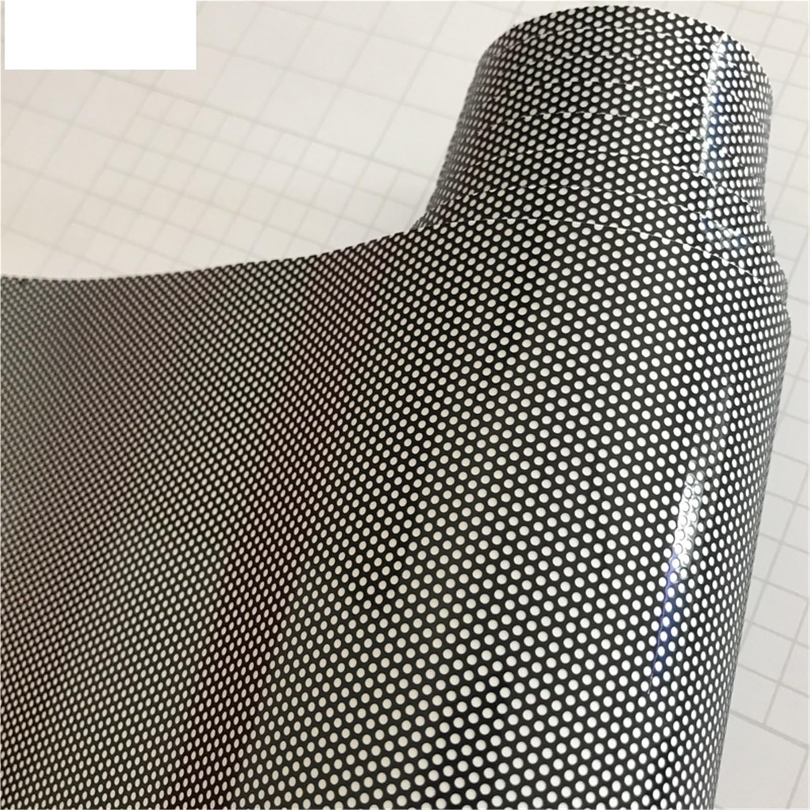 Auto Schutz Carbon Folie, 50 cm x 200/300 / 500 cm Scheinwerfer Tipt schwarz perforiert Filmgeflecht wie Fliegenauge rechtliche Tönung(Black,50cm x 300cm)