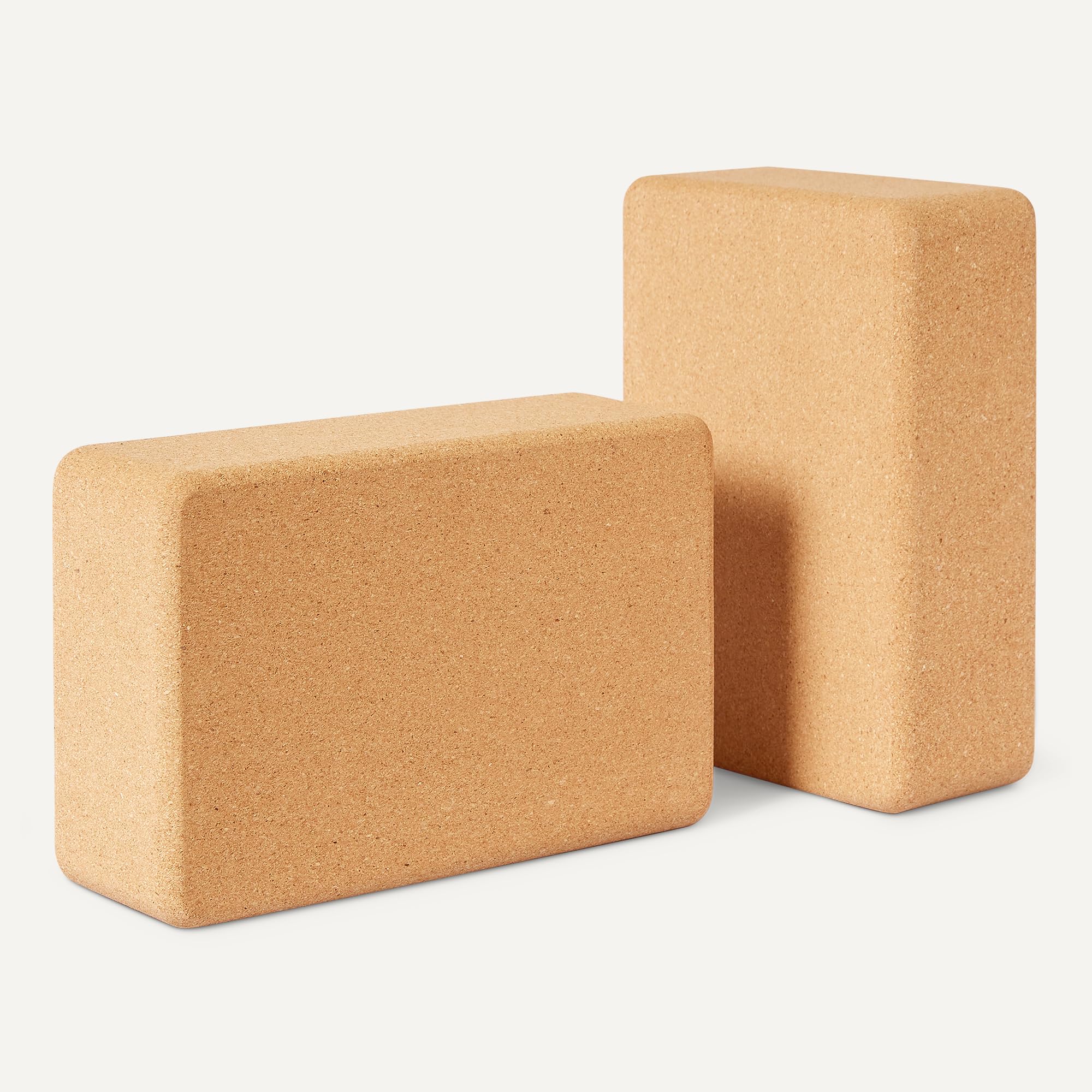 Amazon Basics Naturkork-Yogablock, 23 x 15 x 8 cm, 2er-Set