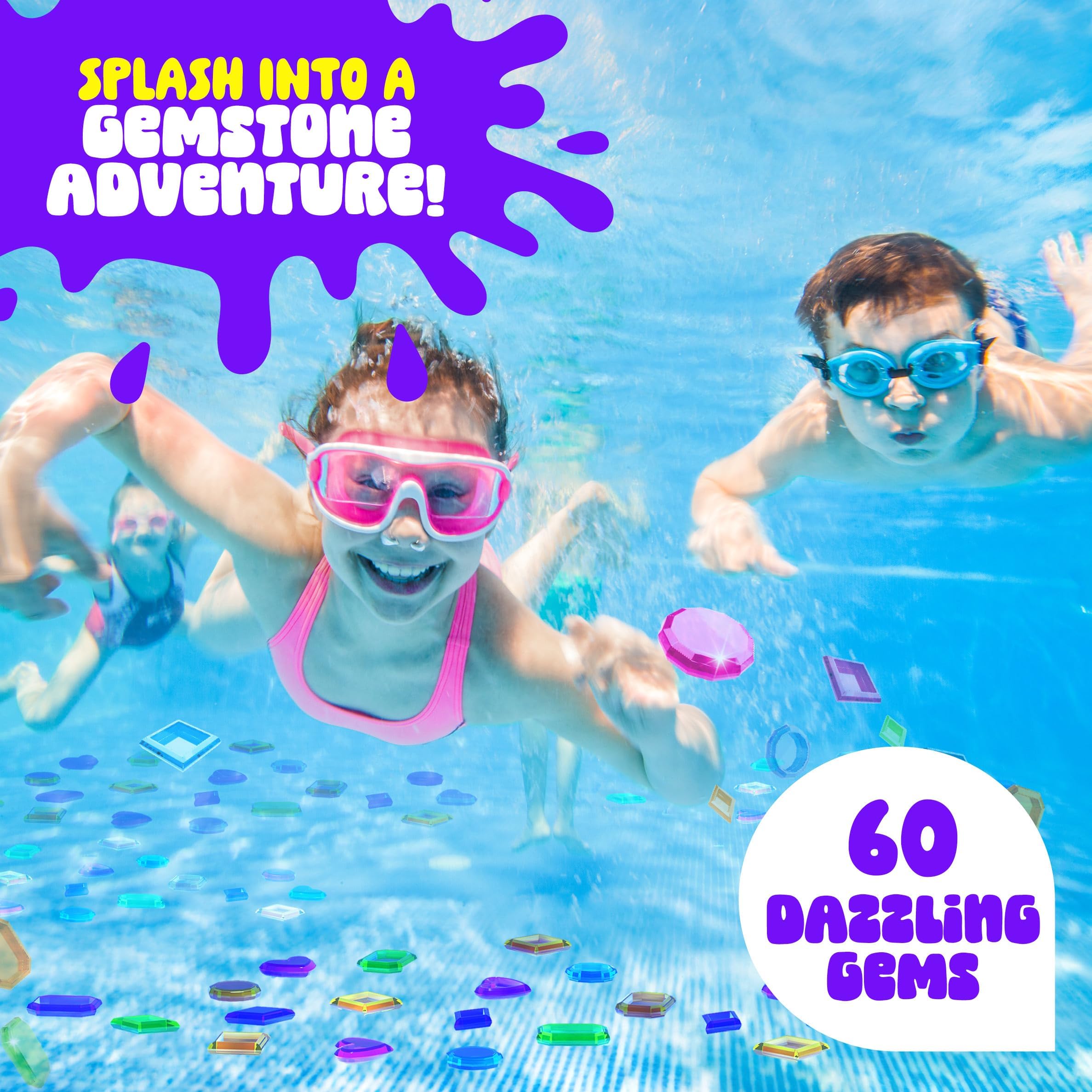 Dan&Darci - Schwimmbad-Edelsteinjagd-Tauchset für Kinder, Poolspielzeug für Kinder von 6 7 8 9 10 11 12 Jahren Tauchspielzeug für Wasserspiele Geschenke für Mädchen Jungen 6