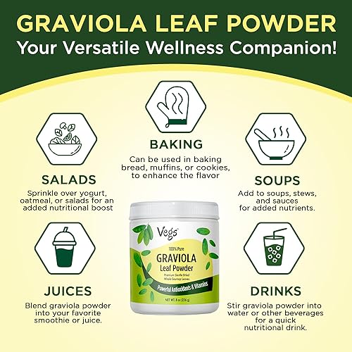 Miniatura 8 de Vegs Graviola - Polvo de hoja de guanábana  The Single Origin, True Green, polvo de hojas de graviola orgánica, guanábana seca suave y de alta