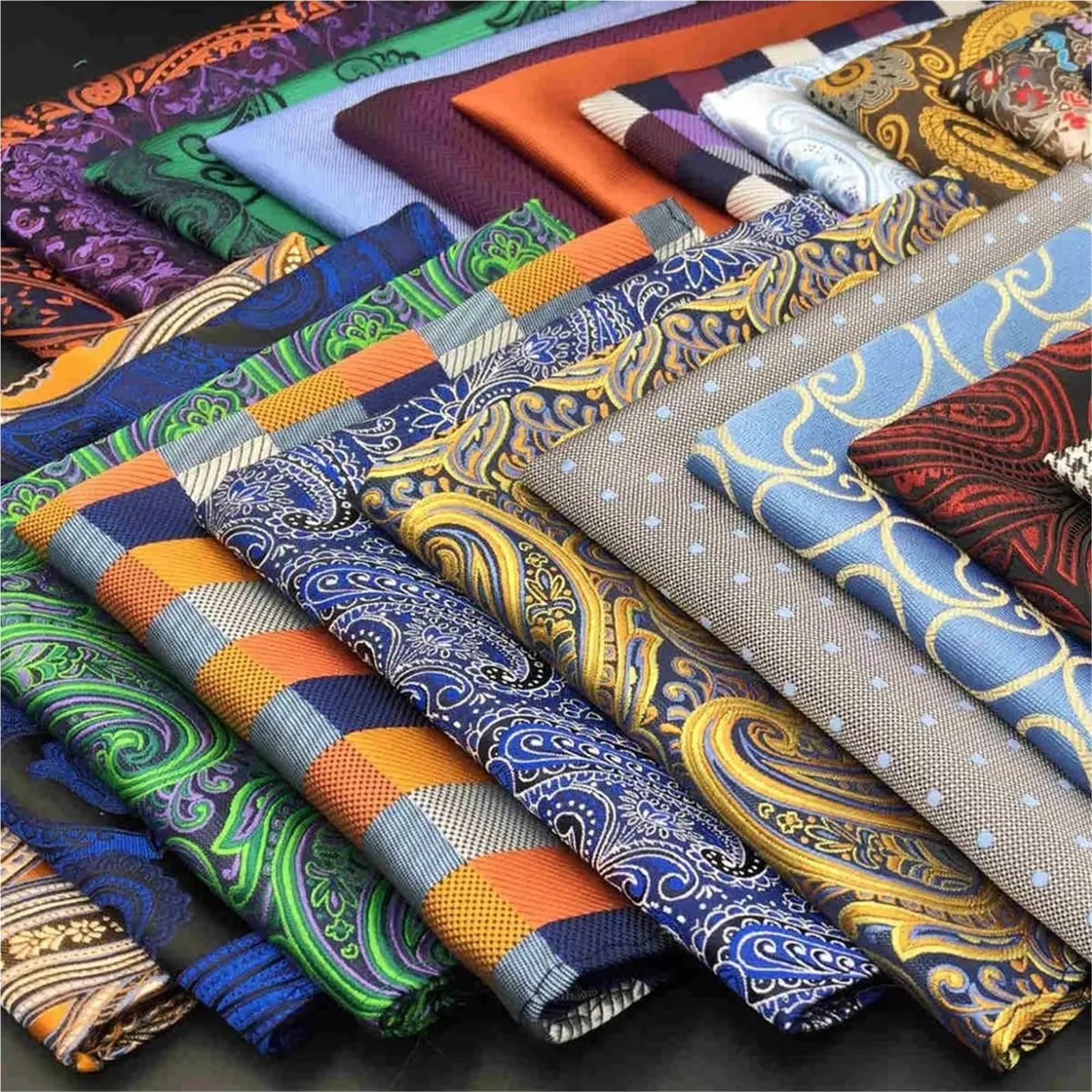 5Pcs Bunte Herren Tasche Platz Multicolor Dot Hochzeit Seide Taschentuch Business Jacquard Hanky Für Herren