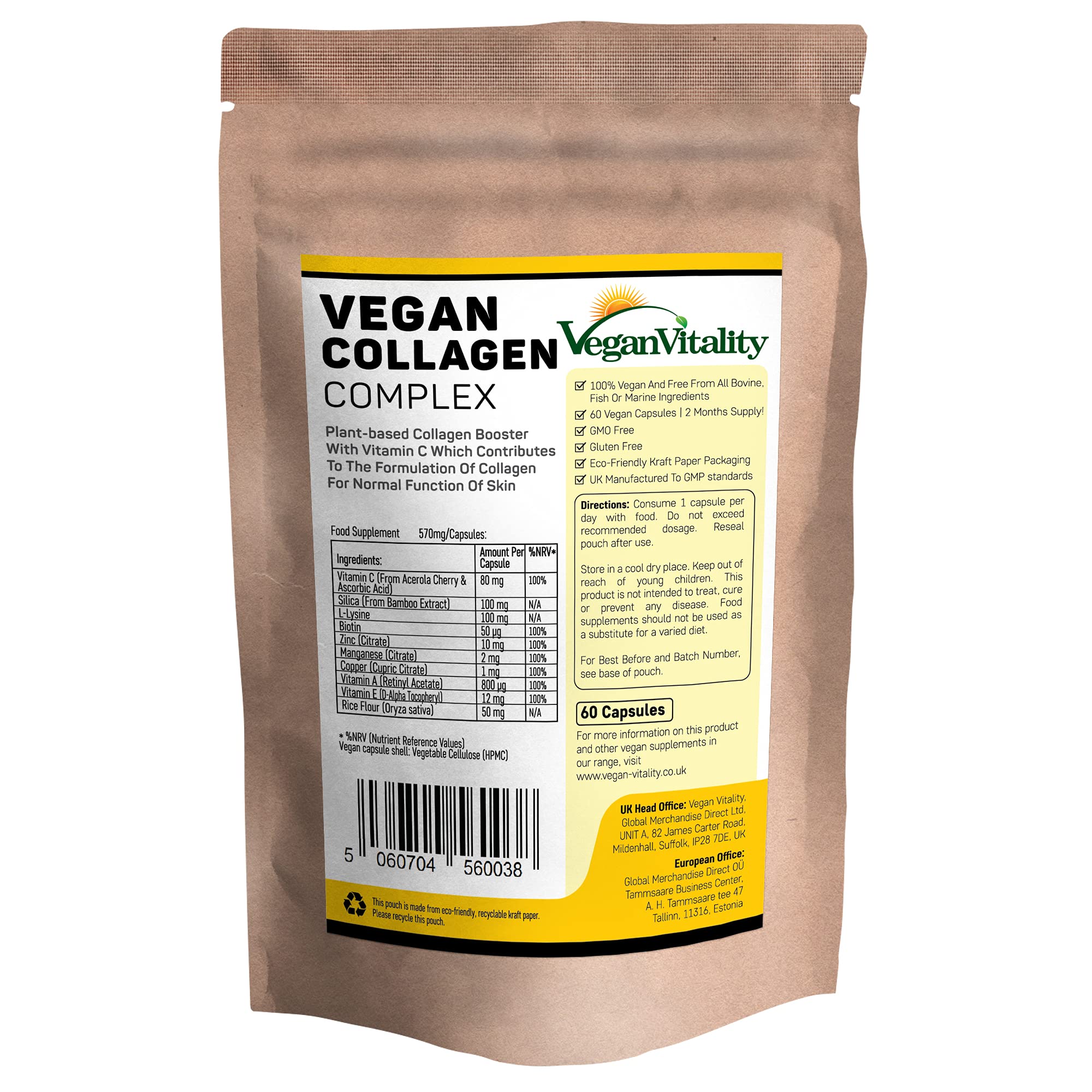 Buy Vegan Collagen Supplement for Skin, Hair, Nails & Joints with