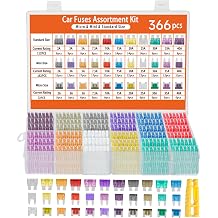 366 Pcs Car Fuse Assortment Kit with Puller for Automotive, Car, Rv