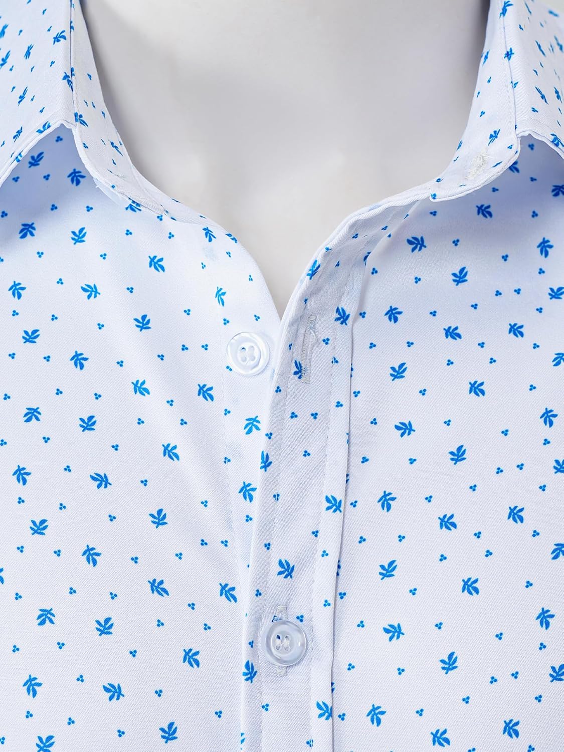 Mens Printed Dress Shirts Long Sleeve Button Down Shirts Stretch Business Casual Shirt - Image 3