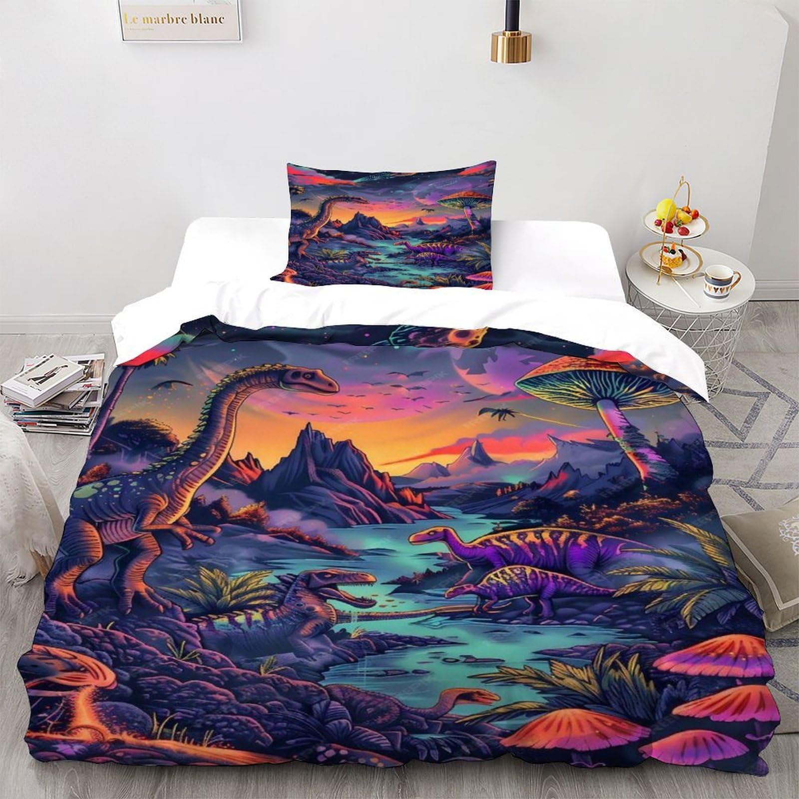 Housse de couette dinosaure idée cadeau anniversaire parure single