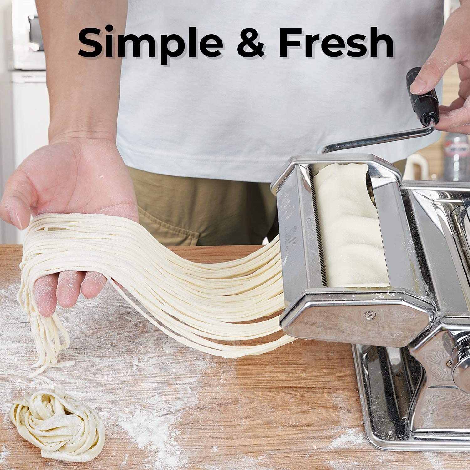 Pasta Maker Machine, 9 Adjustable Thickness Settings Pasta Machine