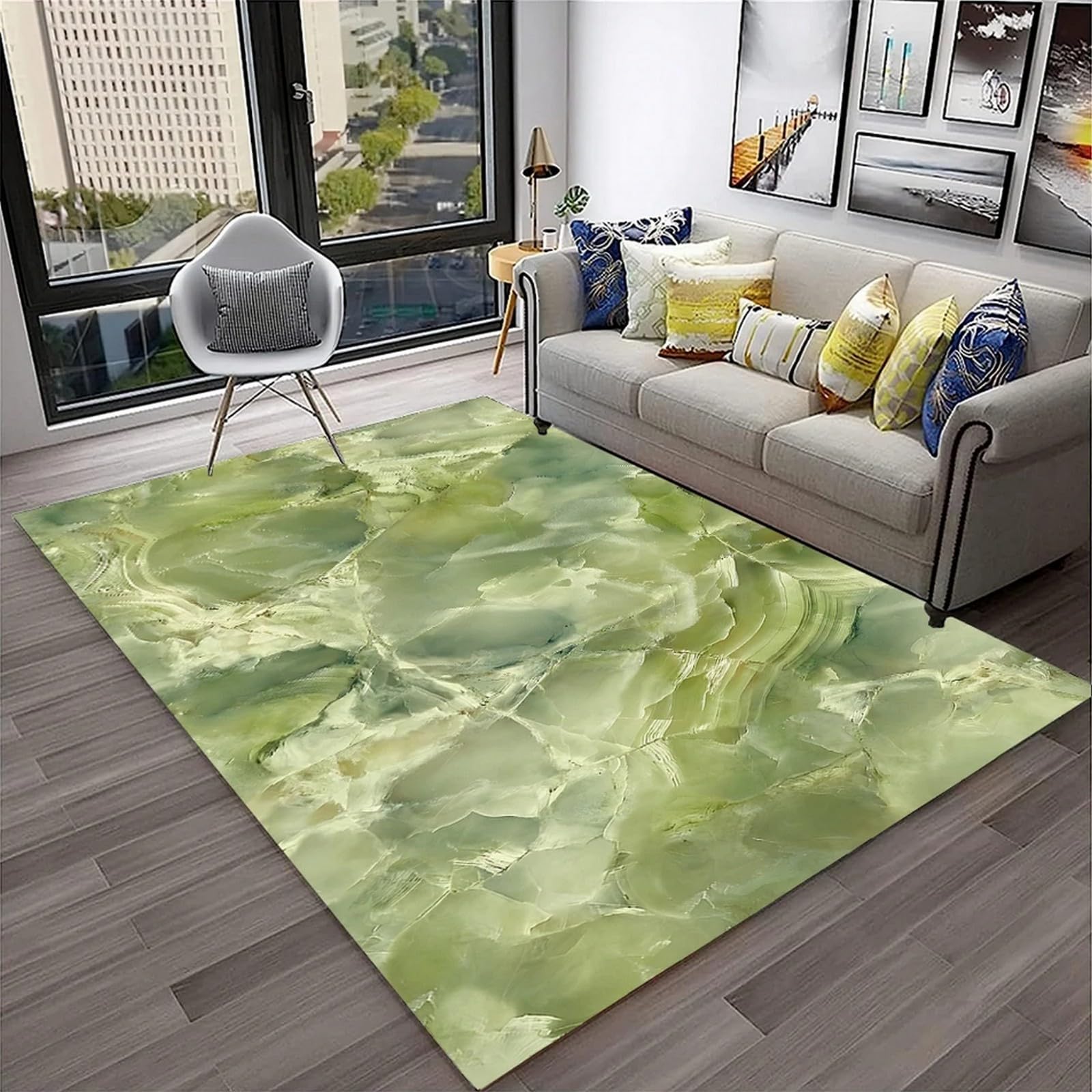 Grand tapis de zone moderne marbre flanelle antidérapante cuisine couloir chambre