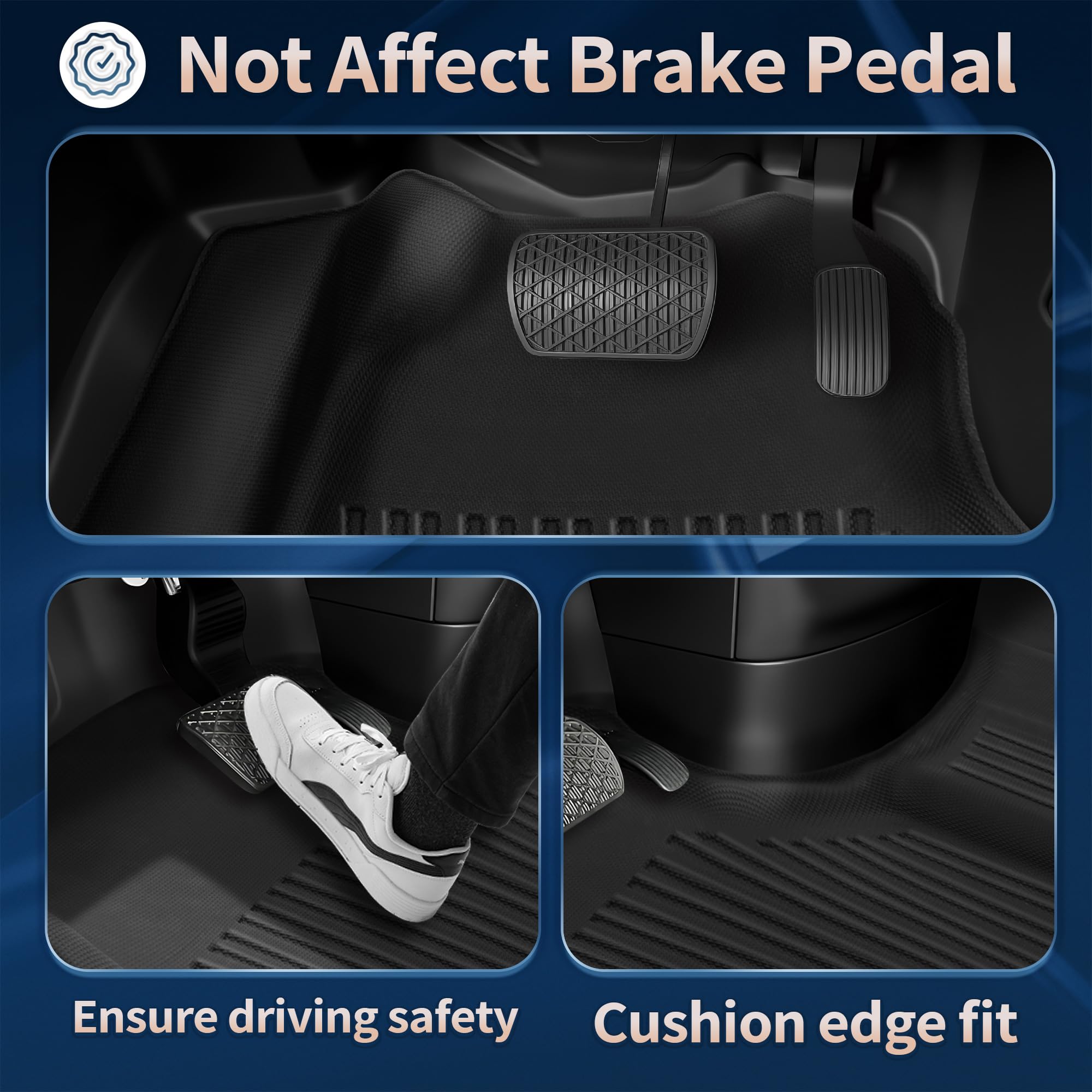 QINQINTU Sprinter Van 2500 3500 2019-2025 2026 Floor Mats Bucket Seats All Weather TPE Floor Liner Mat for — view 4