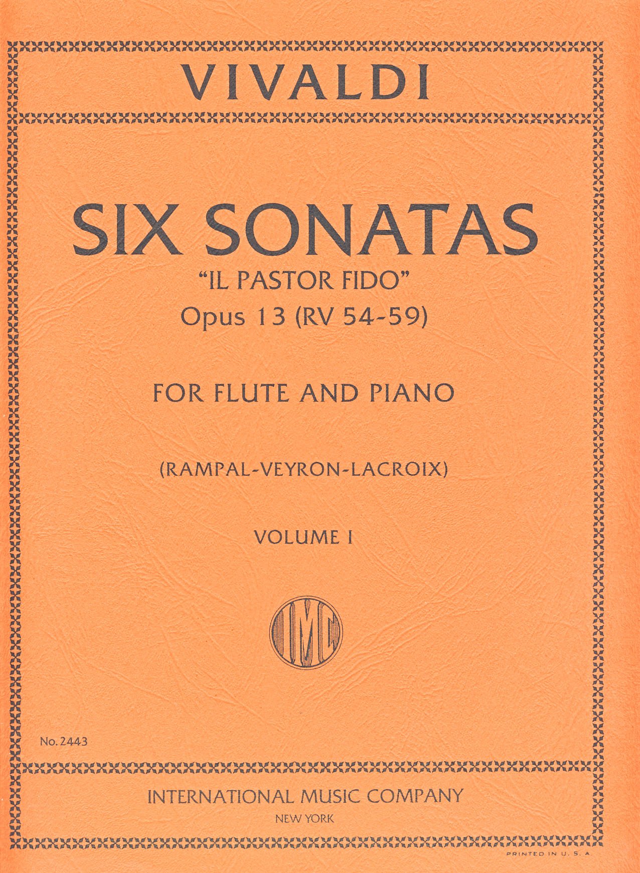 CD Vivaldi - Sonate Op.13 Vol.1 Per Flauto E Piano - Interpretazione Di Rampal, Veyron-Lacroix