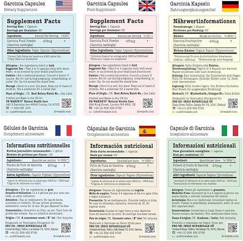 Miniatura 3 de DR WAKDE'S - Cápsulas de frutas de Garcinia (Garcinia cambogia, 60 cápsulas vegetales, suplemento a base de plantas, hierba ayurvédica, todo