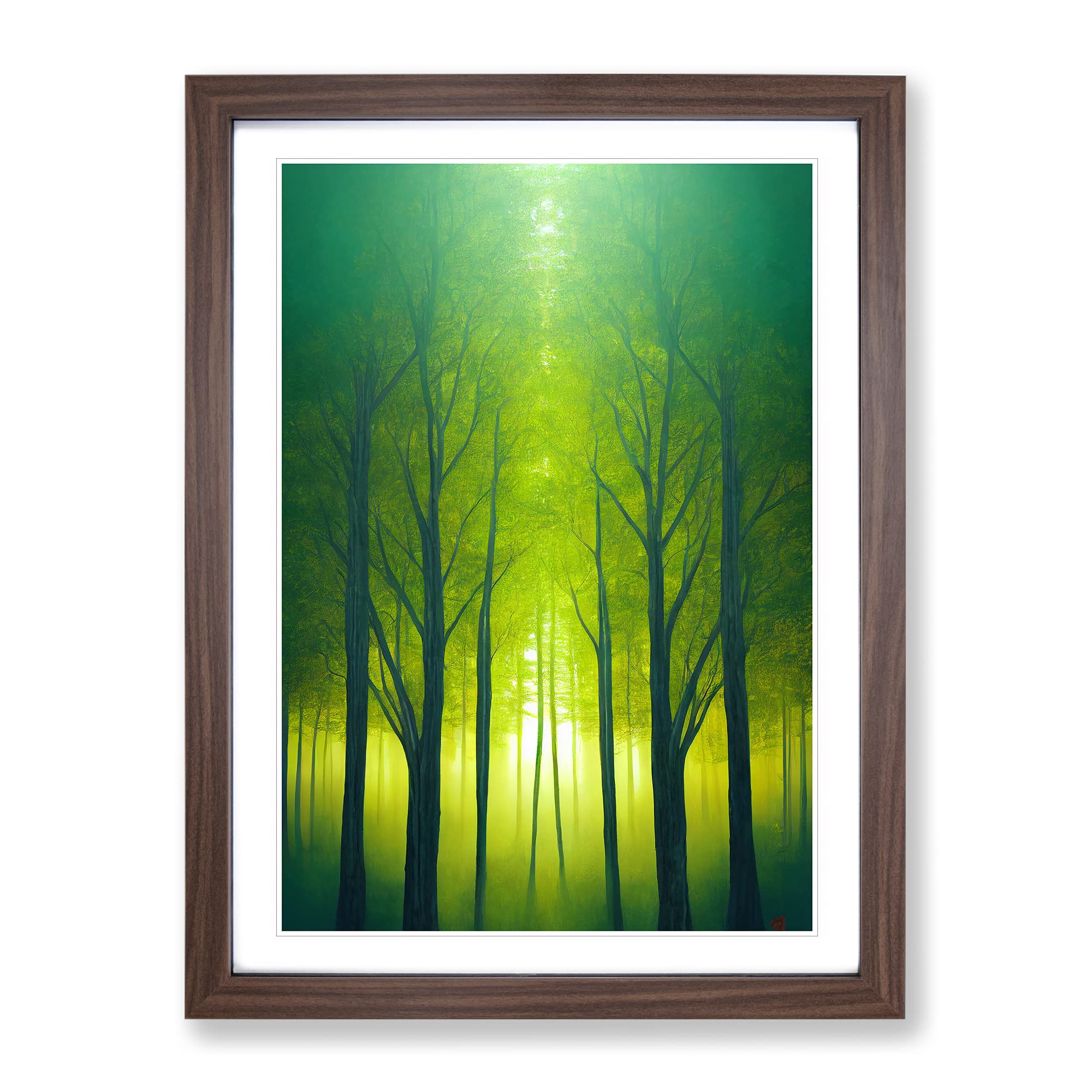 Heavenly Forest Framed Print, Walnut, A3 (34 x 46 cm)