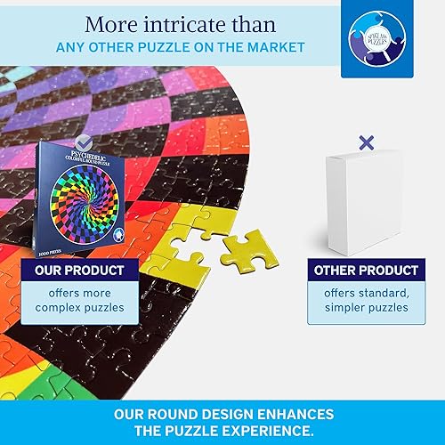 Miniatura 4 de Rompecabezas para adultos de 1000 piezas, rompecabezas duros para adultos y niños, rompecabezas redondos coloridos de arco iris únicos para adultos
