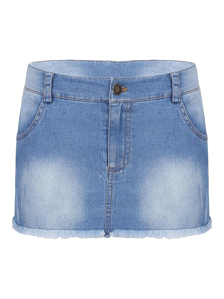 Amazon.com: Miutii Women's High Waisted Jean Skirt Fringed