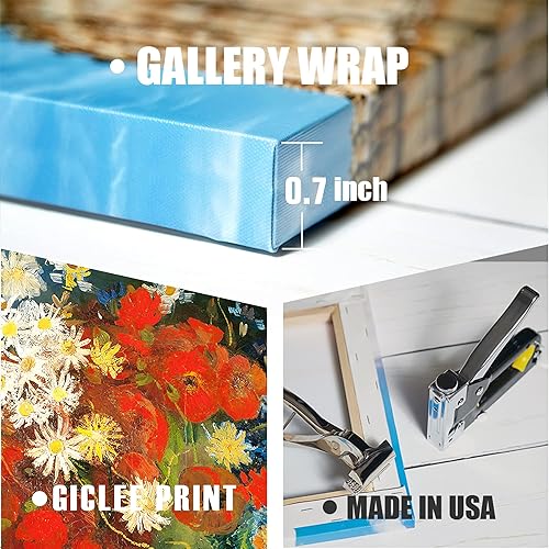 Miniatura 1184 de A&T ARTWORK The Starry Night de Vincent Van Gogh. Tamaño del marco: 36 x 30 pulgadas, tamaño de la imagen: 30 x 24 pulgadas, reproducciones clásicas