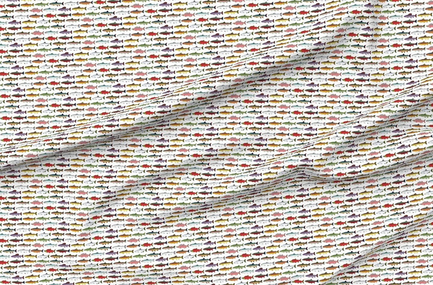 Spoonflower Fabric - Trout Salmon Pattern Fish Rainbow Printed on Minky Fabric by The Yard - Sewing Baby Blankets Quilt Backing Plush
