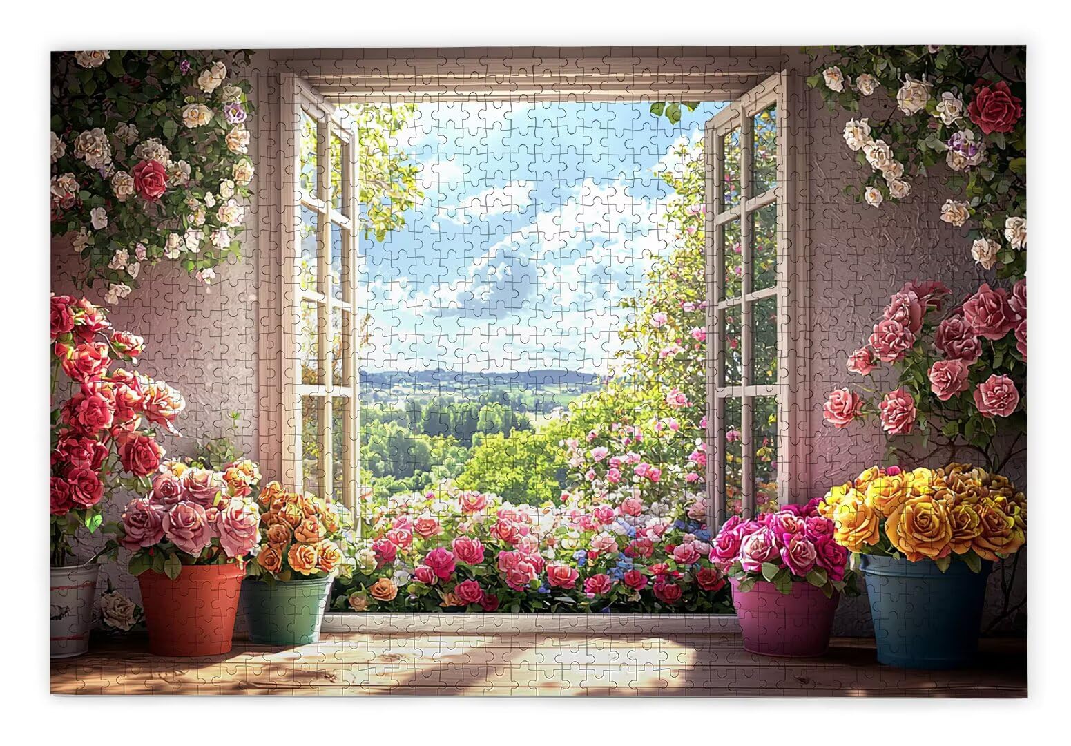 Puzzle 3000 elementów dla dorosłych, puzzle do pokoju kwiatowego dla dorosłych, drewniane puzzle z pudełkiem prezentowym, gra koncentracyjna dla dorosłych, 3000 elementów puzzli do dekoracji ścian