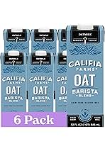 Califia Farms - Oat Barista Blend Oat Milk, 32 Oz (Pack of 6), Shelf Stable, Dairy Free, Plant Based, Vegan, Gluten Free, Non GMO, High Calcium, Milk Frother, Creamer, Oatmilk