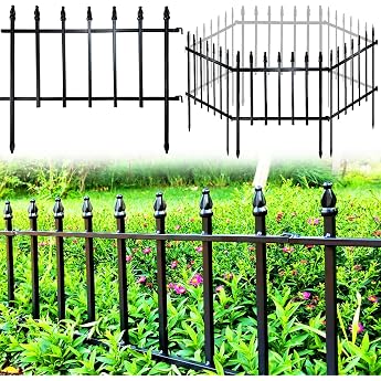 thealyn metal decorative garden fence 57 cm wide x 45 cm high 5 panels total length 2.8 m fence panel border foldable fence landscape fence for flower bed yard animal barrier