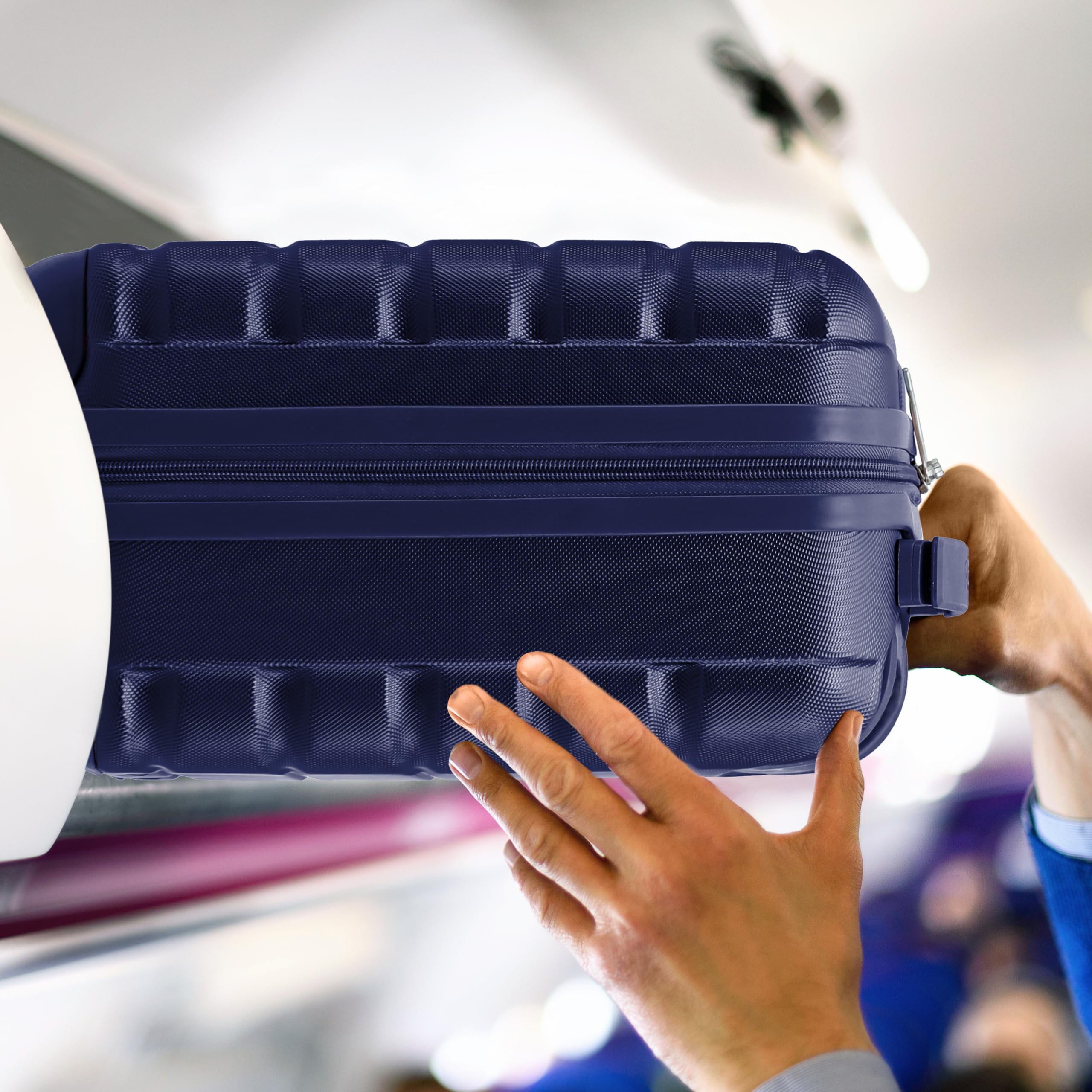 Flight Knight 40x20x25 Ryanair Underseat Cabin Bag, Lightweight Suitcase, Small Durable 4-Wheel Cabin Case, Maximum Carry-On Size, ABS Hard Shell, 10kg Hand Luggage Bag- 40 x 20 x 25