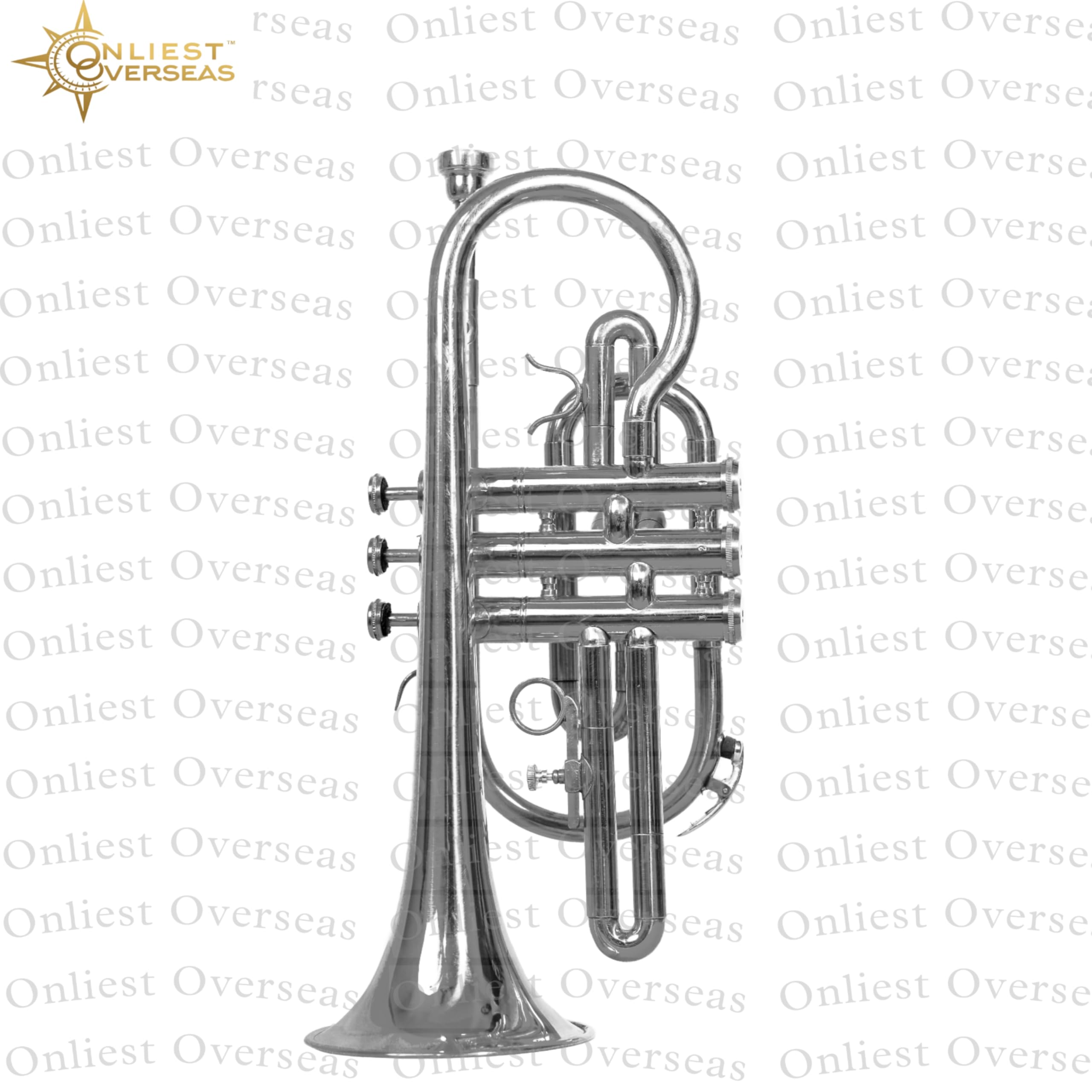Juego de cornetas de latón Bb | Cornet de banda compacta con válvulas de pistón suaves, tubo de plomo de cobre fósforo | Incluye boquilla, kit de limpieza y funda rígida plateada