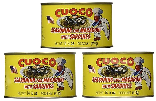 Cuoco Condimento para Macoroni, Pasta con Sarde, 14.5 oz (paquete de 3) Cuoco Condimento per Pasta con Sarde