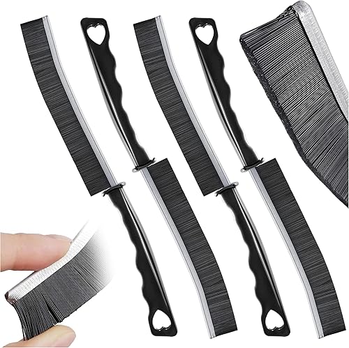 GEBON Juego de 4 cepillos de limpieza de hendiduras de cerdas duras, cepillo de limpieza de hendiduras, cepillo de limpieza de huecos, pequeños