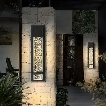 ASD LED 18 Inch Bubble Glass Wall Light Fixture | 12W 500LM 3000K-5000K 120V | 3CCT, Waterproof, Dimmable, ETL Listed | Exterior Flush Mount Sconce, Outdoor-Indoor Lighting | Black, 2 Pack