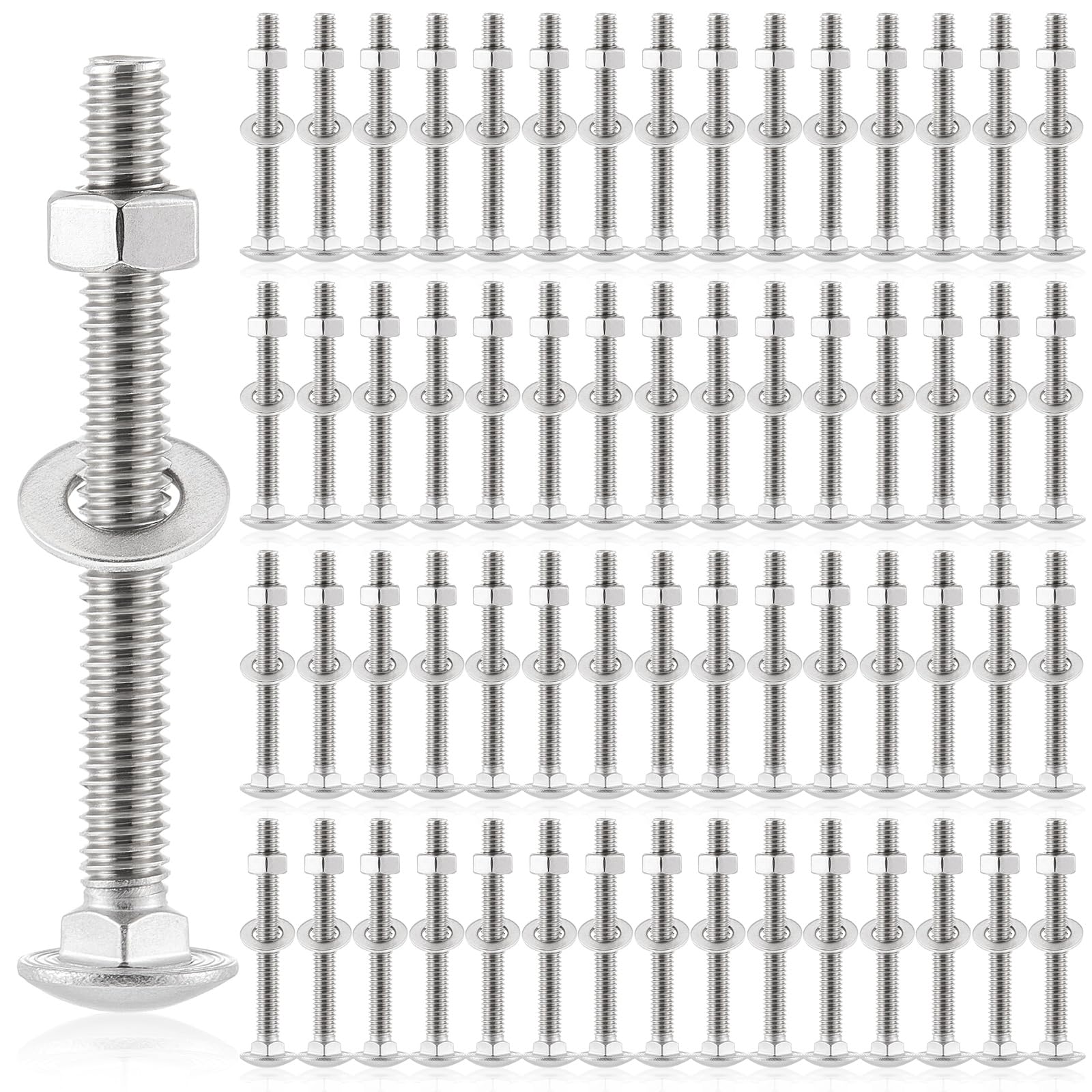 Zonon 25-Piece Stainless Steel Carriage Bolt Kit -18