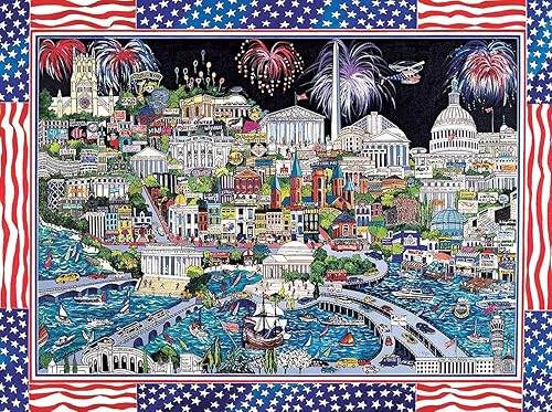 Miniatura 2 de SUNSOUT INC - Fuegos artificiales sobre Washington DC - Rompecabezas de 1000 piezas por artista Sharie Hatchett Bohlmann - Tamaño acabado 20" x 27"