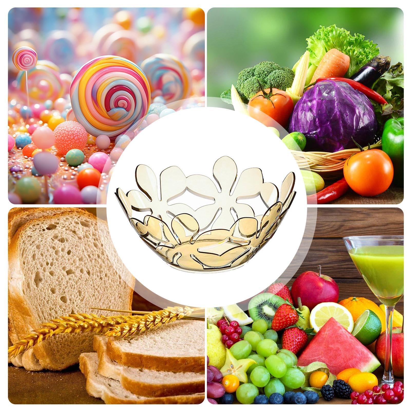 Vassoio Portafrutta In Lega Con Manico E Design Floreale – Grande Capacità, Argento, Moderno E Retrò