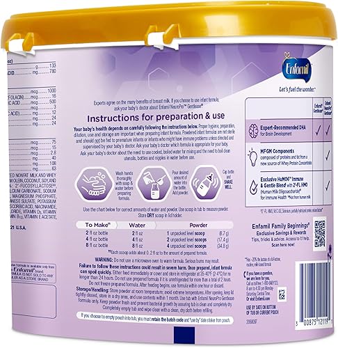 Miniatura 11 de Enfamil NeuroPro Gentlease - Fórmula para lactantes, clínicamente probada para reducir la fatiga, gases, llanto en 24 horas, desarrollo cerebral,