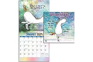 TURNER LICENSING Unicorn Yoga 2024 Mini Wall Calendar